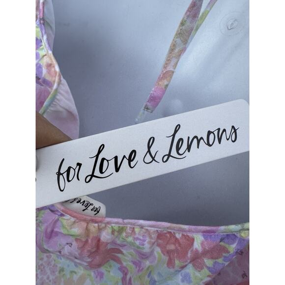 NEW For Love & Lemons Floral Dainty Mini Dress Babydoll Cottage-core Coquette M - Picture 13 of 16